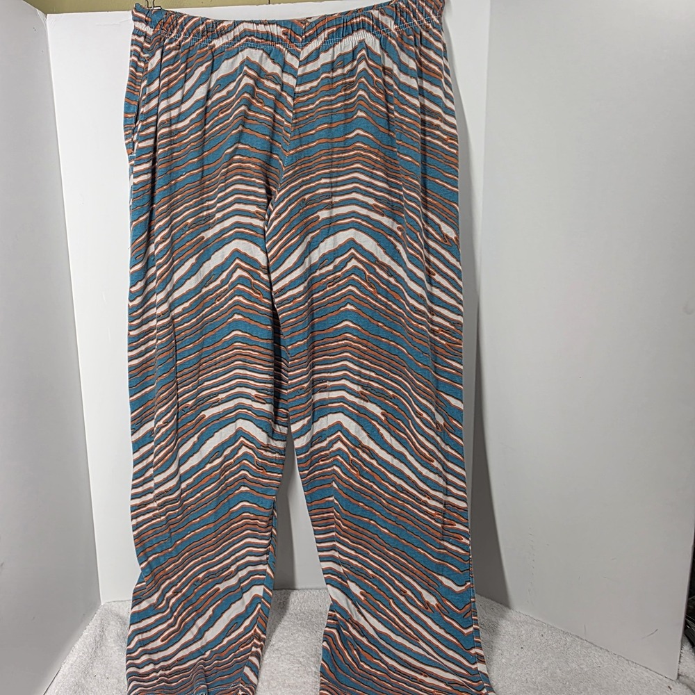 Vintage Miami Dolphins Zubaz Men's XL Pants NFL Zebra Stripes Drawstring USA - Picture 7 of 13